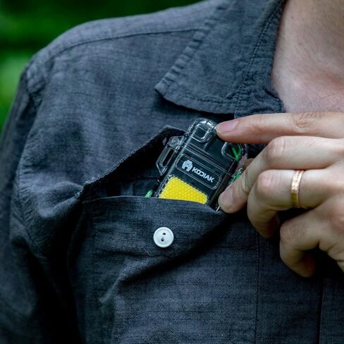 Kodiak Kampfire Rechargeable Plasma Lighter with Built-in LED Flashlight | Windproof, Flameless Electric Arc Fire Starter with Safety Lock | IPX4 Weather Resistant EDC Tool for Camping & Survival in Kuwait