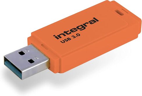 Integral 128GB Neon Orange USB 3.0 Flash Memory Stick in Kuwait