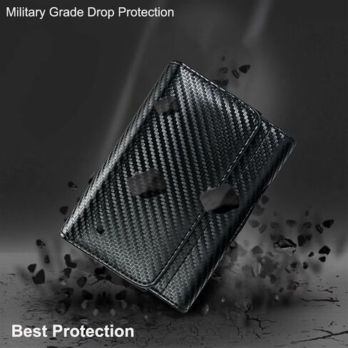 Holster Pouch for Galaxy Z Fold 8 with Belt Clip & Card Holder, Rotatable Belt Clip Luxury Carbon Fiber Leather Horizontal Holster Case in Kuwait