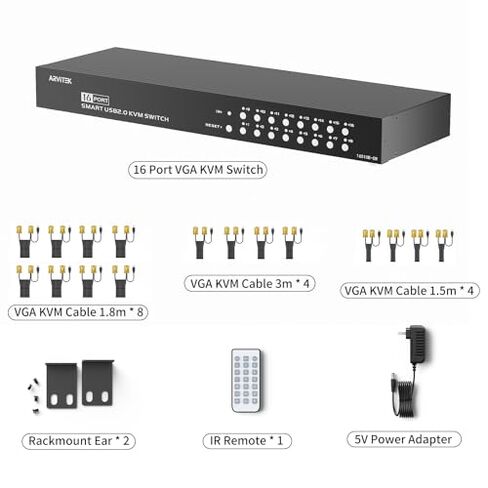 16 Port VGA KVM Switch + 16 VGA KVM Cable in Saudi Arabia