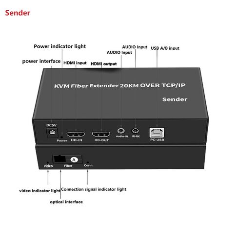 USB KVM Fiber Extender for HD 1080P Over TCP/IP 20KM Set in Kuwait