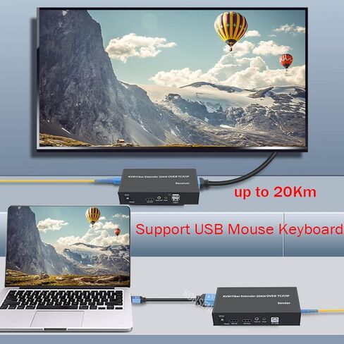 USB KVM Fiber Extender for HD 1080P Over TCP/IP 20KM Set in Kuwait
