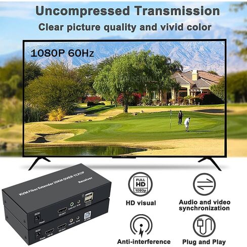 USB KVM Fiber Extender for HD 1080P Over TCP/IP 20KM Set in Kuwait