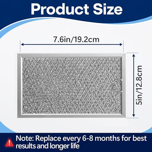4PCS Grease Filter Fits for GE JVM7195SK6SS, PNM9216SK5SS, JVM7195EK5ES, JNM7196DK5BB, JVM7195DK5WW, JNM7196SK6SS, Microwave Filter Replacement for Efficient Filtration and Improved Ventilation in Saudi Arabia