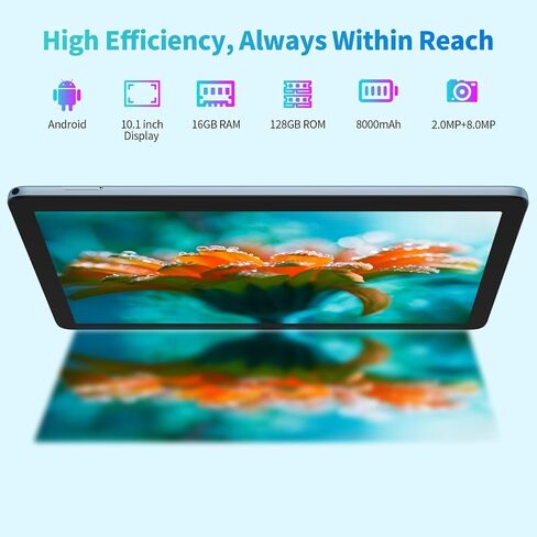 10.1" Android Tablet, Octa-Core, 16GB (4+12) RAM, 8000mAh,WiFi6,Gray in Saudi Arabia