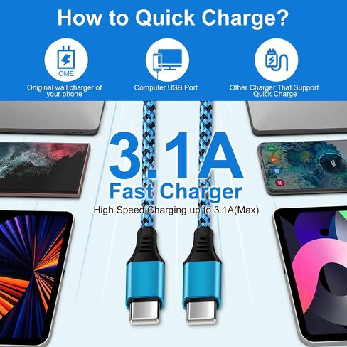 Samsung A16 A37 Charger Cable 10FT, 2 Pack Extra Long USB C to USB C Power in Saudi Arabia