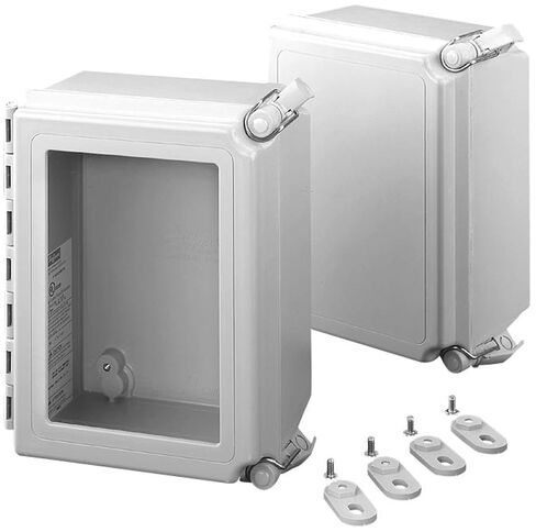 Hoffman A14128CHQRFG NEMA 4X Enclosure, Fiberglass, Solid Cover with Quick Release, 14.00" x 12.00" x 8.00" in Kuwait