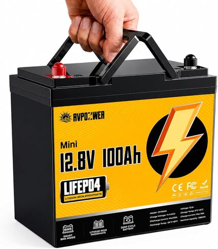 12V 100Ah LiFePO4 Battery 2 Pack, Group 24 Deep Cycle Battery with 120A BMS in Kuwait