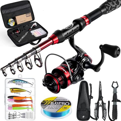 Ghosthorn Fishing Rod and Reel Combo,Telescopic Fishing Pole Travel Kit in Kuwait