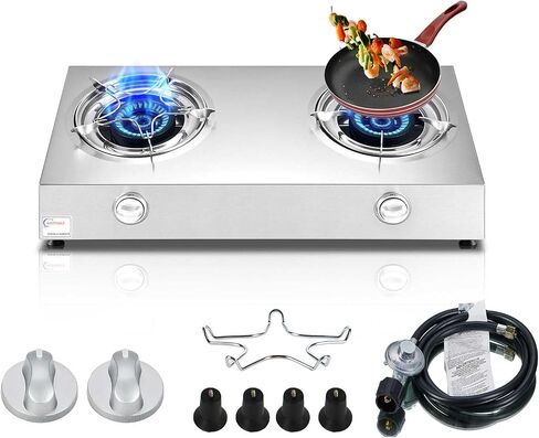 Horynar Propane Stove 2 Burner Auto Ignition Gas Stove 26000 BTU in Kuwait