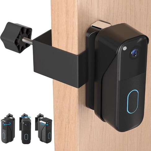 Anti-Theft Doorbell Mount for Blink Video Doorbell Camera(2021 1st & 2nd Gen), No-Drill Adjustable Angle Mount Bracket, 40° to 140°, Ideal for Apartments, Rental Homes & Offices - Black in Kuwait