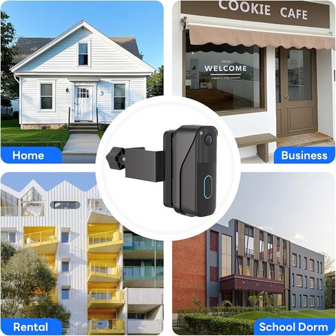 Anti-Theft Doorbell Mount for Blink Video Doorbell Camera(2021 1st & 2nd Gen), No-Drill Adjustable Angle Mount Bracket, 40° to 140°, Ideal for Apartments, Rental Homes & Offices - Black in Kuwait