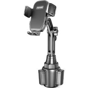 Cup Holder Phone Mount, [No Shaking & Height-Adjustable Pole] Cup Phone Holder for Car, Cell Phone Cradle for iPhone iPhone14, Samsung and More Smart Phone(Black) in Saudi Arabia