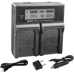 Kastar LCD Dual Fast Charger for Sony NP-FZ100 BC-QZ1 NPA-MQZ1K and Sony Alpha ILCE-7M3K, Alpha A7R III, Alpha A7R3, Alpha ILCE-7RM3 Camera, Sony VG-C3EM Grip in Kuwait