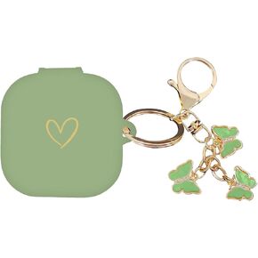 Compatible with Samsung Galaxy Buds 4 Pro and Galaxy Buds 4 (2026), Soft Silicone Case with Gold Heart Pattern with Cute Butterfly Keychain for Girls Women (Black) in Saudi Arabia