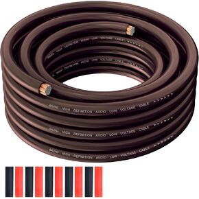 8 Gauge Wire 25FT, Primary Automotive Amplifier Power/Ground Wire, Car Battery Cable, Car Audio Amplifier, Car Fuse, 8AWG Copper Clad Aluminum CCA, Translucent Red Cable with 10 Heat Shrink Tubing in Kuwait