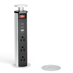 XBA 2-1/2" Pull Up Outlet for Countertop, USB-C PD 20W and 3 Outlets in Saudi Arabia