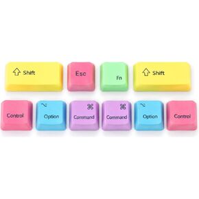 10-Piece Multi-Color MacOS Keycap Set Compatible with Keychron K2/V1, Das Keyboard 4, and Ducky One 3 – Mac Layout MX Switch Replacements in Saudi Arabia