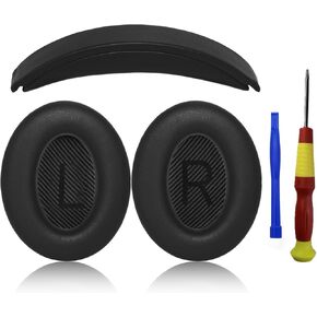 Aiivioll Replacement Ear Pads + Headband for Bose QC35/QC35II Black in Saudi Arabia