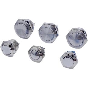 2 Pins Screws16/19/22mm Reset instantaneous Metal Horn Power Button Switch Screw(2 SCREWS-SILVER-16MM) in Saudi Arabia