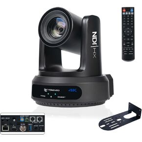 4K NDI PTZ Camera 60FPS, 4KP60 AI Auto-Tracking 20X Optical Zoom Video Conference Camera 1/1.8 UHD CMOS 8.42MP with USB 3G-SDI HDMI LAN Outputs POE Live Streaming for Church Worship Conference Events in Saudi Arabia