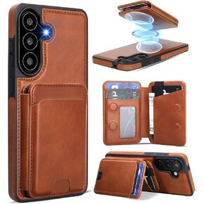 Magnetic Detachable Wallet Case for Samsung Galaxy A57 with Kickstand,2-in-1 MagSafe Compatible RFID Blocking Card Holder,Slim PU Leather Cover Black in Kuwait