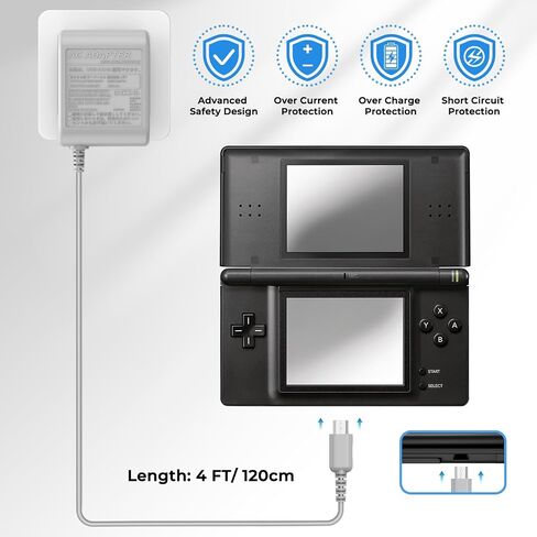 DS Lite Charger, 2 Pack AC Power Adapter Compatible with Nintendo DS Lite, 5.2V 450mA 100-240V Portable Travel Wall Replacement Charger in Kuwait