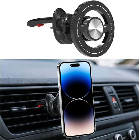 Car Magnetic Phone Holder, 360° Adjustable One Hand Operation Vehicle Air Vent Smartphone Mount with Hook, Hands Free Auto Cell Phone Stand, Universal for SUV RV Truck (2.28 × 4.21 × 2.28'') in Saudi Arabia
