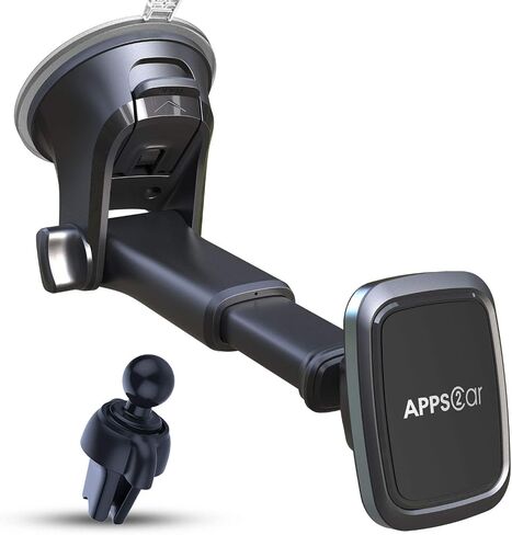 APPS2Car 3-in-1 Car Phone Mount Magnetic Dashboard Windshield Air Vent Mount Phone Holder for Car Universal Car Phone Holder with Powerful Suction Cup Built-in Strong 6 Magnets for All CellPhones in Kuwait