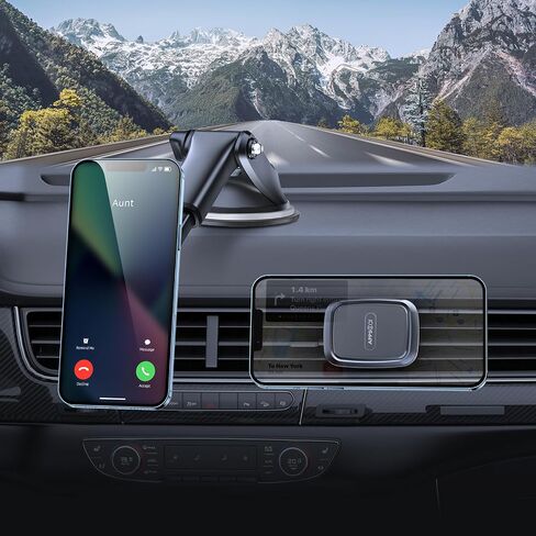 APPS2Car 3-in-1 Car Phone Mount Magnetic Dashboard Windshield Air Vent Mount Phone Holder for Car Universal Car Phone Holder with Powerful Suction Cup Built-in Strong 6 Magnets for All CellPhones in Kuwait