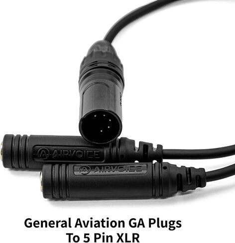 AIRVOICE GA مقابس إلى 5 Pin XLR سماعة رأس، PJ-068 PJ-055 إلى XLR، أسود in Kuwait