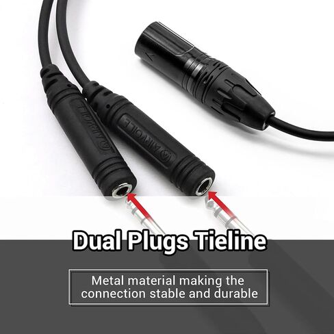 AIRVOICE GA مقابس إلى 5 Pin XLR سماعة رأس، PJ-068 PJ-055 إلى XLR، أسود in Kuwait