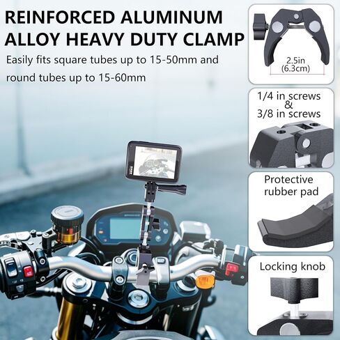 Aluminum Alloy Motorcycle Camera Mount for Insta360 GoPro DJI in Kuwait