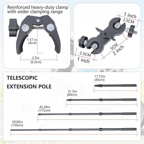 Aluminum Alloy Motorcycle Camera Mount for Insta360 GoPro DJI in Kuwait