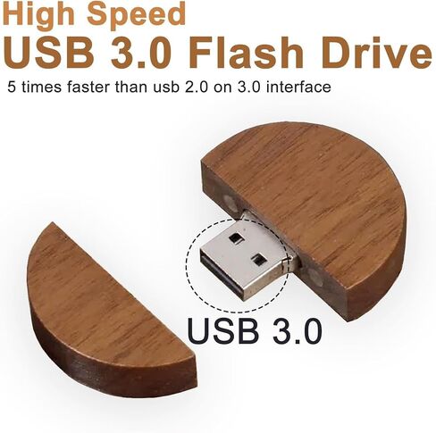 Wood USB Flash Drive with Wooden Gift Box TATMOHIK 64GB USB 3.0 Round Shape Wood Flash Drive Box Walnut Wooden Thumb Drive for Keepsakes for Wedding/Birthday/Valentines Day in Kuwait