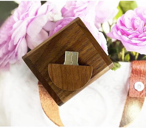 Wood USB Flash Drive with Wooden Gift Box TATMOHIK 64GB USB 3.0 Round Shape Wood Flash Drive Box Walnut Wooden Thumb Drive for Keepsakes for Wedding/Birthday/Valentines Day in Kuwait