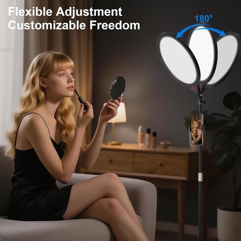 Ring Light with Stand, 14" Professional LED Camera Lighting for Video Recording, Adjustable Height Content Creator Essentials Kit, Selfie Ring Light for TikTok YouTube in Saudi Arabia
