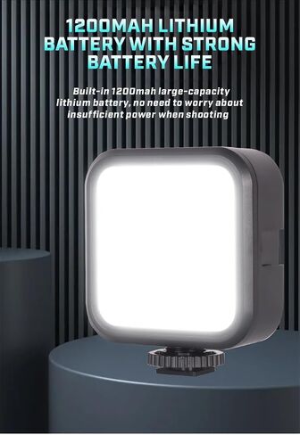 Entry Level Version Magnetic LED Camera Light, 96 LEDs RGB Small Clip On Panel Light, 2000mAh 3000K-6000K CRI80+, 3 Cold Shoes 1/4" Thread for Tripod, Video Recording Selfie Lighting in Saudi Arabia