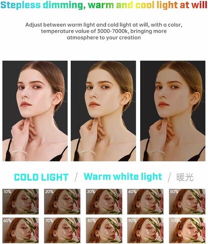 Entry Level Version Magnetic LED Camera Light, 96 LEDs RGB Small Clip On Panel Light, 2000mAh 3000K-6000K CRI80+, 3 Cold Shoes 1/4" Thread for Tripod, Video Recording Selfie Lighting in Saudi Arabia