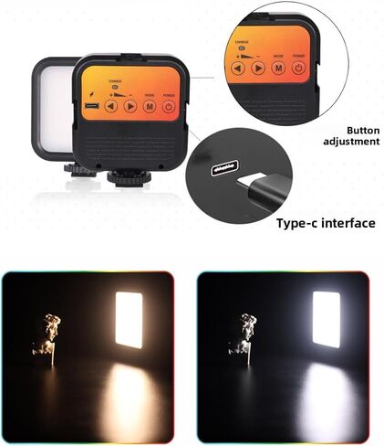 Entry Level Version Magnetic LED Camera Light, 96 LEDs RGB Small Clip On Panel Light, 2000mAh 3000K-6000K CRI80+, 3 Cold Shoes 1/4" Thread for Tripod, Video Recording Selfie Lighting in Saudi Arabia