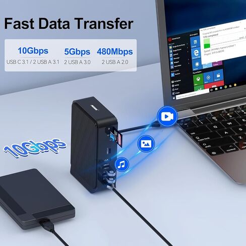 USB C Docking Station,16-in-1 Triple Display Universal Laptop Docking Station with Dual 4K HDMI/DP, 6XUSB-A,USB-C(10Gbps), RJ45, Audio,100W PD, SD/TF for Window,Mac OS in Kuwait