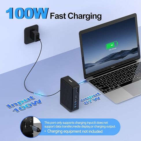 USB C Docking Station,16-in-1 Triple Display Universal Laptop Docking Station with Dual 4K HDMI/DP, 6XUSB-A,USB-C(10Gbps), RJ45, Audio,100W PD, SD/TF for Window,Mac OS in Kuwait