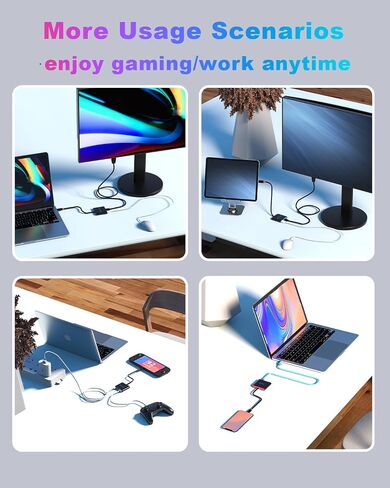 محول usbc إلى hdmi 4k120hz+USB a 3.2+منفذ شحن PD، محطة إرساء من النوع C لسطح البخار/Rog Ally/Mac/الكمبيوتر المحمول، USB c HDMI مع منفذ PD متوافق مع MacBook وأجهزة الكمبيوتر المحمولة in Saudi Arabia
