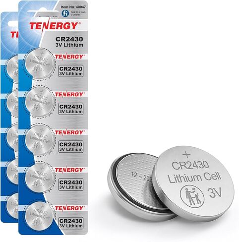 بطارية Tenergy CR2430، بطارية ليثيوم 3 فولت لمفتاح السيارة، جهاز التحكم عن بعد للسيارة، الآلات الحاسبة، موازين الحرارة والمزيد، 20 قطعة (عبوة من 4 قطع) in Saudi Arabia