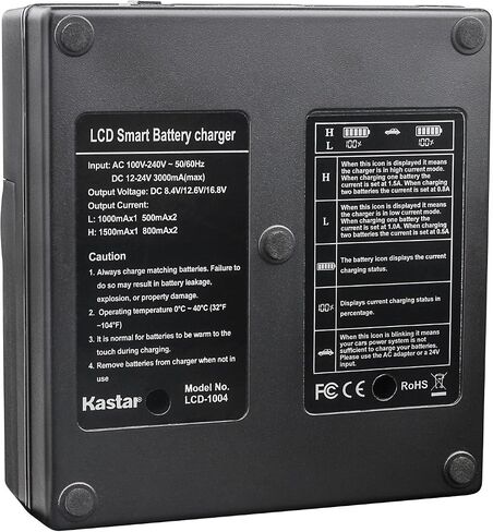 Kastar LCD Dual Fast Charger for Sony NP-FZ100 BC-QZ1 NPA-MQZ1K and Sony Alpha ILCE-7M3K, Alpha A7R III, Alpha A7R3, Alpha ILCE-7RM3 Camera, Sony VG-C3EM Grip in Kuwait