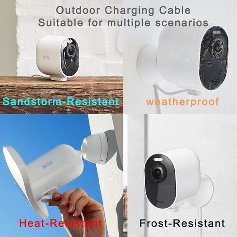Arlo Camera Charger 2 Pack 10FT Compatible with Arlo Pro 5S 2K, Pro 4, Pro 3, Ultra 2, Ultra, Floodlight, Go 2 Cameras, arlo Magnetic Charging Cable Outdoor Weather Resistant Connector Power Adapter in Kuwait
