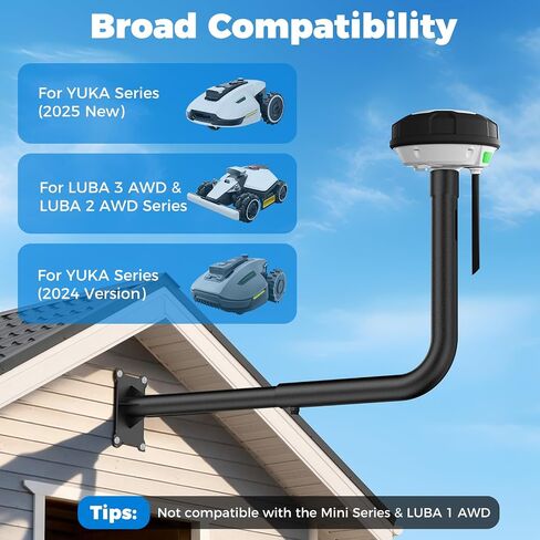 RTK Antenna Wall Mount Kit for Mammotion Luba 2 AWD Series, for YUKA 1000 & 2000, for YUKA 1500(2024), for YUKA 2000(2024), Secure & Adjustable Wall Mounting Bracket Compatible with RTK Antenna in Kuwait