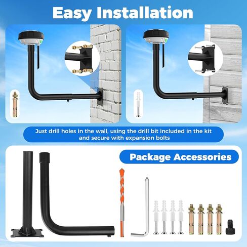 RTK Antenna Wall Mount Kit for Mammotion Luba 2 AWD Series, for YUKA 1000 & 2000, for YUKA 1500(2024), for YUKA 2000(2024), Secure & Adjustable Wall Mounting Bracket Compatible with RTK Antenna in Kuwait