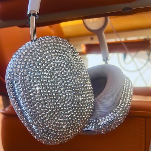 Crystal Cover for Airpods Max, Bling Rhinestone Apple Headphone Case Sparkling Cute Glitter Airpod pro max Ear Covers Protective Accessories in Saudi Arabia