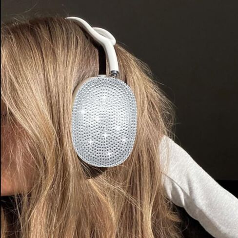 Crystal Cover for Airpods Max, Bling Rhinestone Apple Headphone Case Sparkling Cute Glitter Airpod pro max Ear Covers Protective Accessories in Saudi Arabia